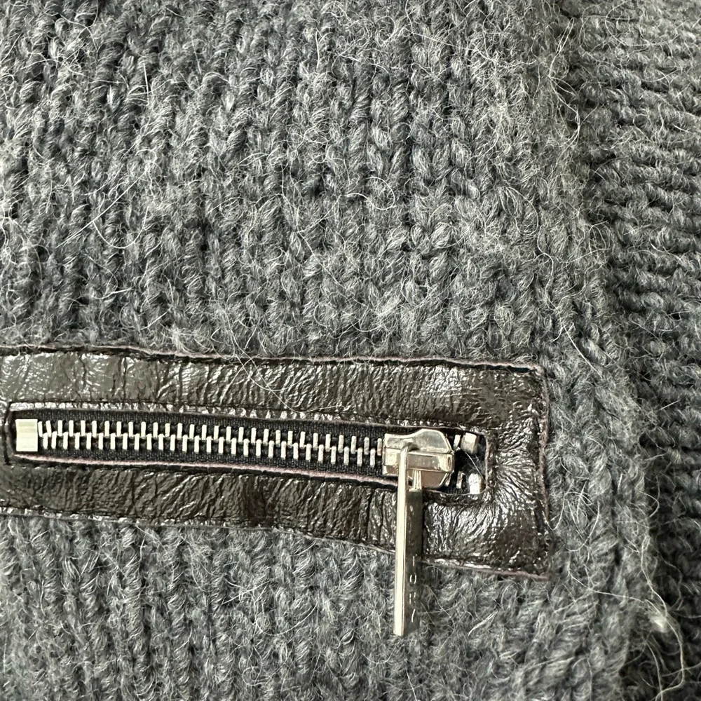 Tory Burch Luxe Wool Blend Faux Fur Collar Sweater Jacket Size M - Picture 9 of 9
